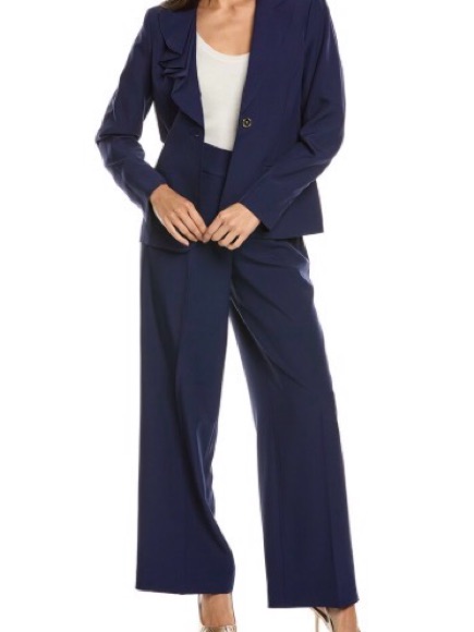 Nipon Boutique Navy Wide-Leg Dress Pants